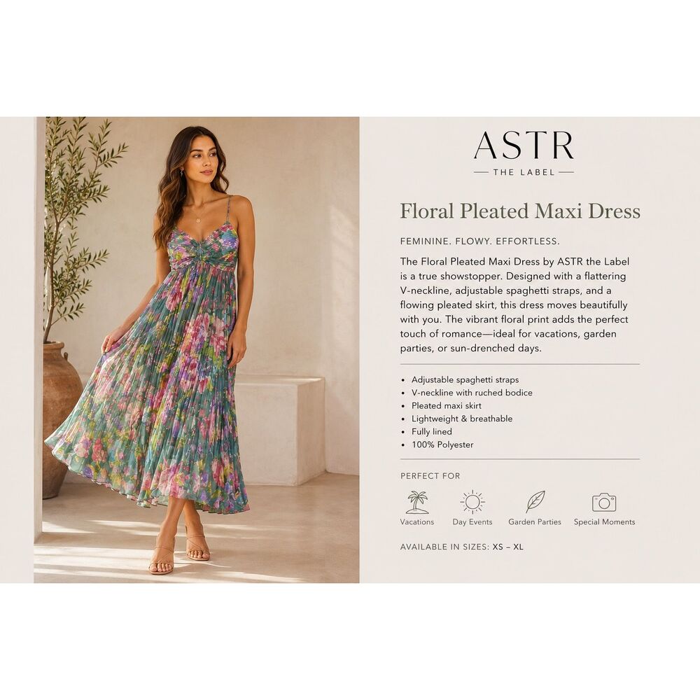 ASTR Maeve Dress in Green Pink Floral size M NWOT